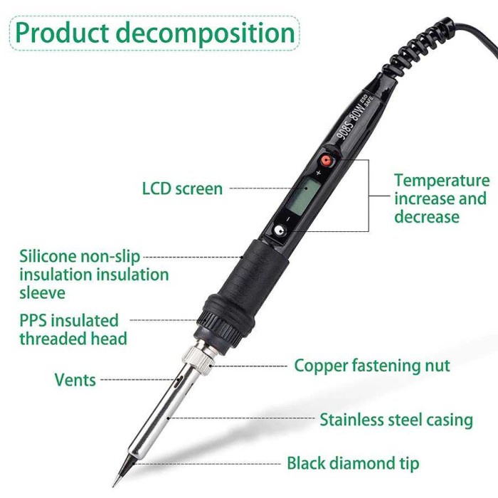 Solder Listrik Pengatur suhu LCD Electric Soldering Iron 220V 80W