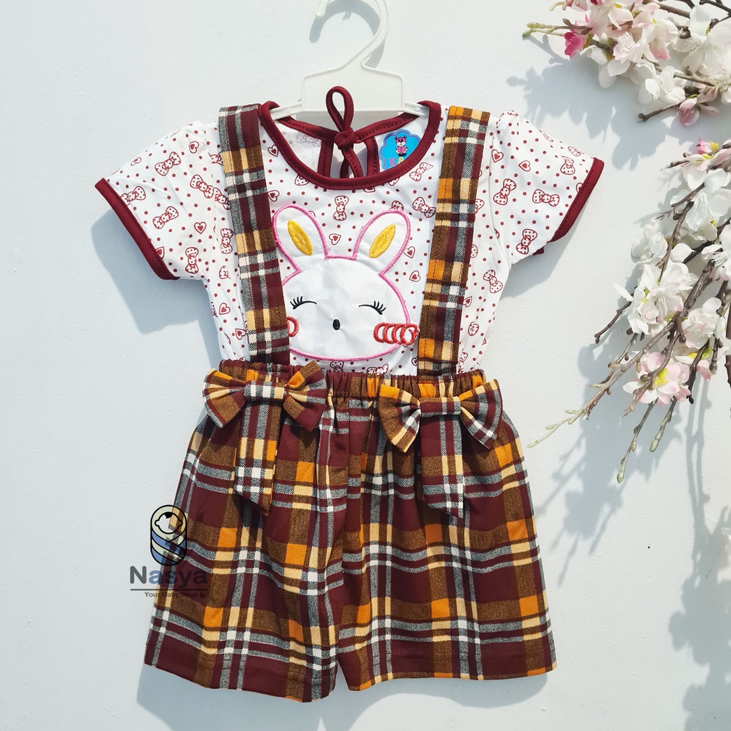 [KK-007] Setelan pendek anak overall celana motif CARTOON murah (3-12 bulan)