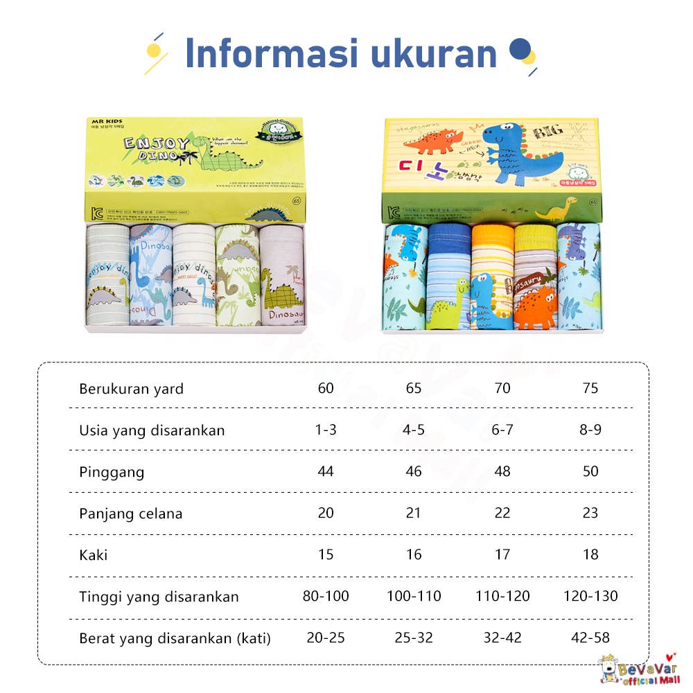 Bevavar Celana Dalam Segitiga  Anak Laki Laki Lucu 2-9Tahun