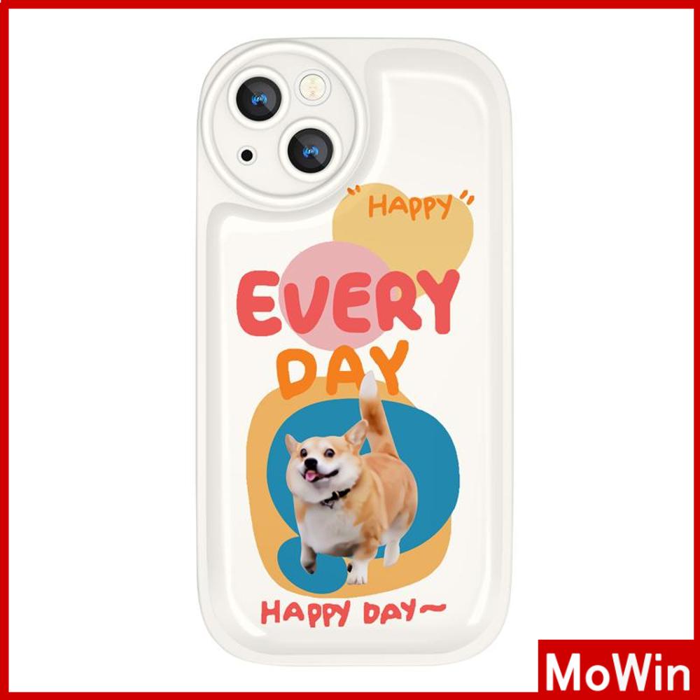 For iPhone 14 Pro Max iPhone Case Milk White TPU Soft Case Airbag Shockproof Camera Cover Protection Cute Puppy Compatible with iPhone 13 Pro max 12 Pro Max 11 xr xs max 7Plus