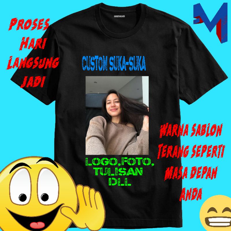Kaos Baju Tshirt Pria Laki Cowok Cewek Perempuan Unisex Dewasa Custom 1 Hari Jadi Murah Cod Suka Suk