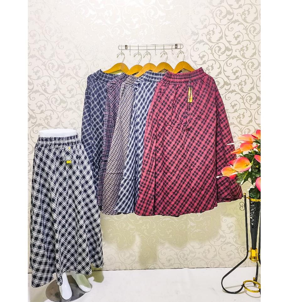 ● ROK FLANEL IMPORT PANJANG/ROK TARTAN/ROK KOTAK PAYUNG ◊