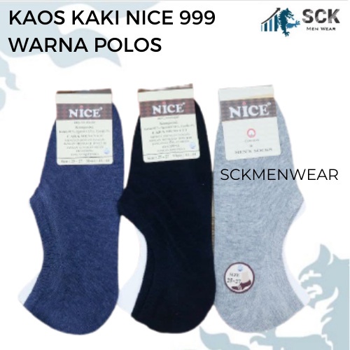 Kaos Kaki Pria NICE 999 Tumit POLOS / Kaos Kaki Kebutuhan Pria / Invisible Socks Pria Bawah Mata Kaki Cowok - sckmenwear GROSIR