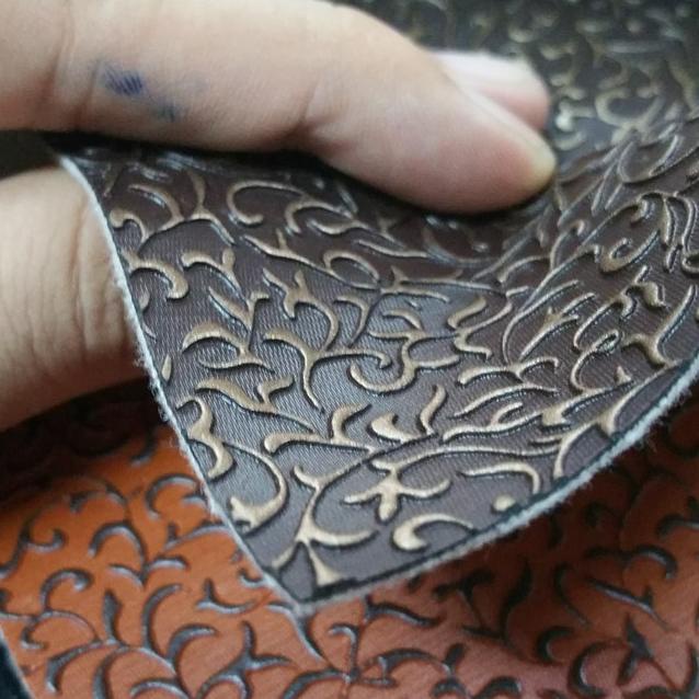 ✴ KAIN / OSKAR / SPON / KULIT SOFA JOK SINTETIS BUNGA TIMBUL - FLAMINGO ✧