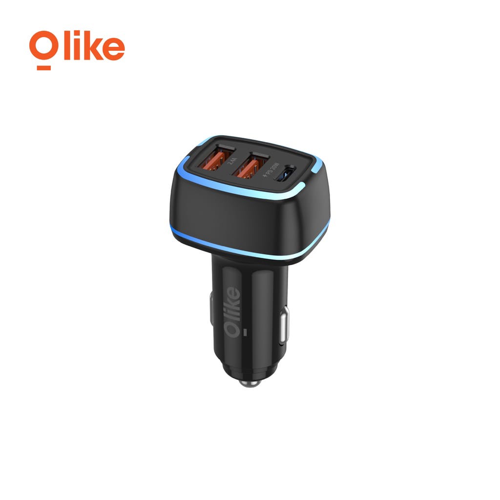 Olike Car Charger Powerful Secure Charging LED Light Power Delivery PD 20 Watt Fireproof Material R3