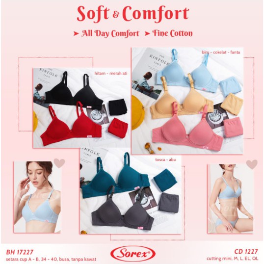 BH SOREX 17227 Busa Tanpa Kawat Original / Pakaian Dalam Wanita BH 17227 - sckmenwear GROSIR