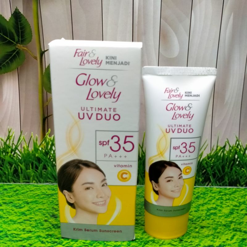 FAIR LOVELY GLOW LOVELY ULTIMATE UV SPF 35 VITAMIN C KRIM SERUM SUNSCREEN  fair lovely