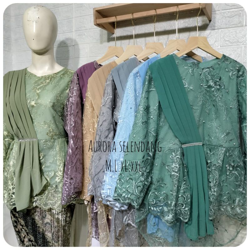 PROMO!kebaya selendang rok plisket(harga setelan)KWALITAS PREMIUM