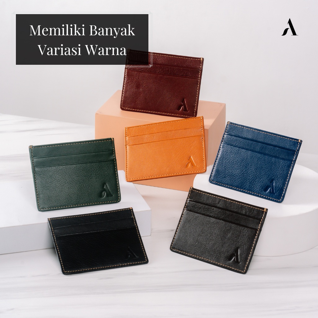 Dompet Kartu Mini Minimalis Cewek Cowok 100% Kulit Sapi Asli Premium Banyak Warna - ZEA CARD HOLDER