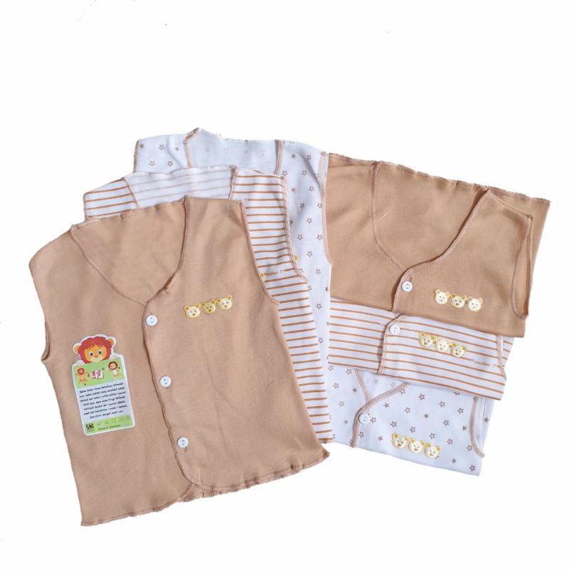 (6 Pcs) Baju Bayi SNI Kemeja Bayi Newborn 0-6 Bulan Excellent 77 | TISUKA | E77 | Lengan Panjang | Pendek | Buntung