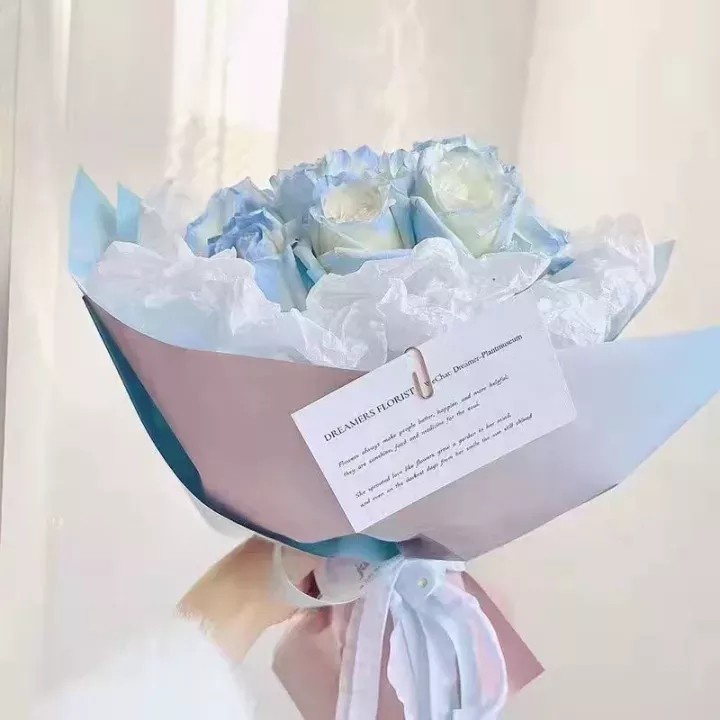 [20 Lembar] Kertas Buket Bunga Gradasi Warna / Kertas Cellophane Gradasi / Flower Wrapping Paper Gradient / Cellophane Gradient