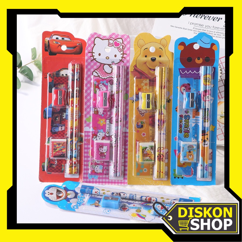 

Diskon Shop - S5686 Set Alat Tulis Pensil / Mini Stationary / Stationary Set 5 in 1 Karakter / Alat Tulis Sekolah / Paket Alat Tulis