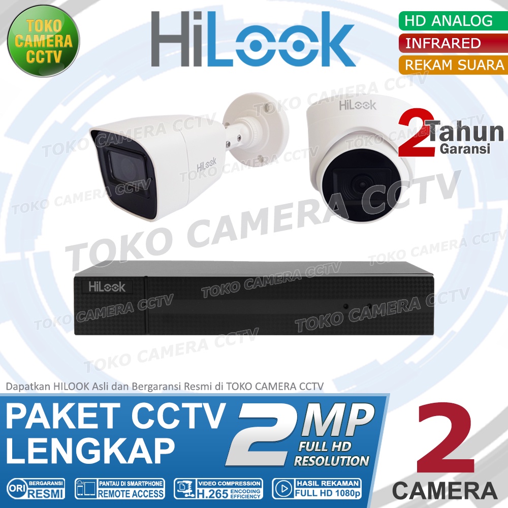 PAKET CCTV HILOOK 2MP 4 CHANNEL 2CAMERA AUDIO