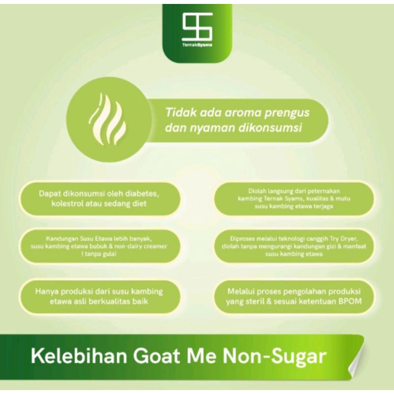 Goat me Non Sugar susu kambing etawa bubuk tanpa gula 1 kg