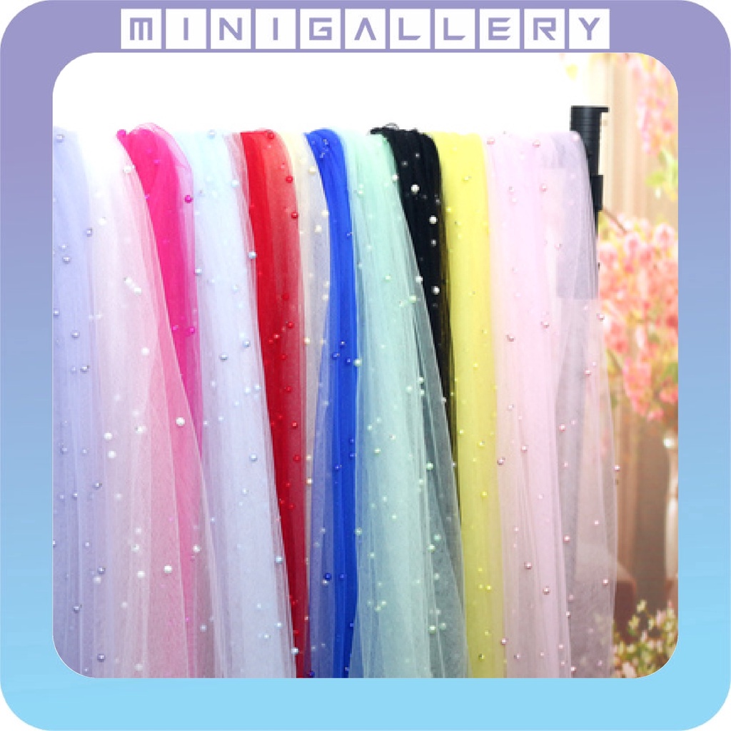 

Kain Tile Mutiara Pearl Meteran Soft Tulle Tila Halus Jatuh Sprinkle Buket Bunga Tille Roll KB6285