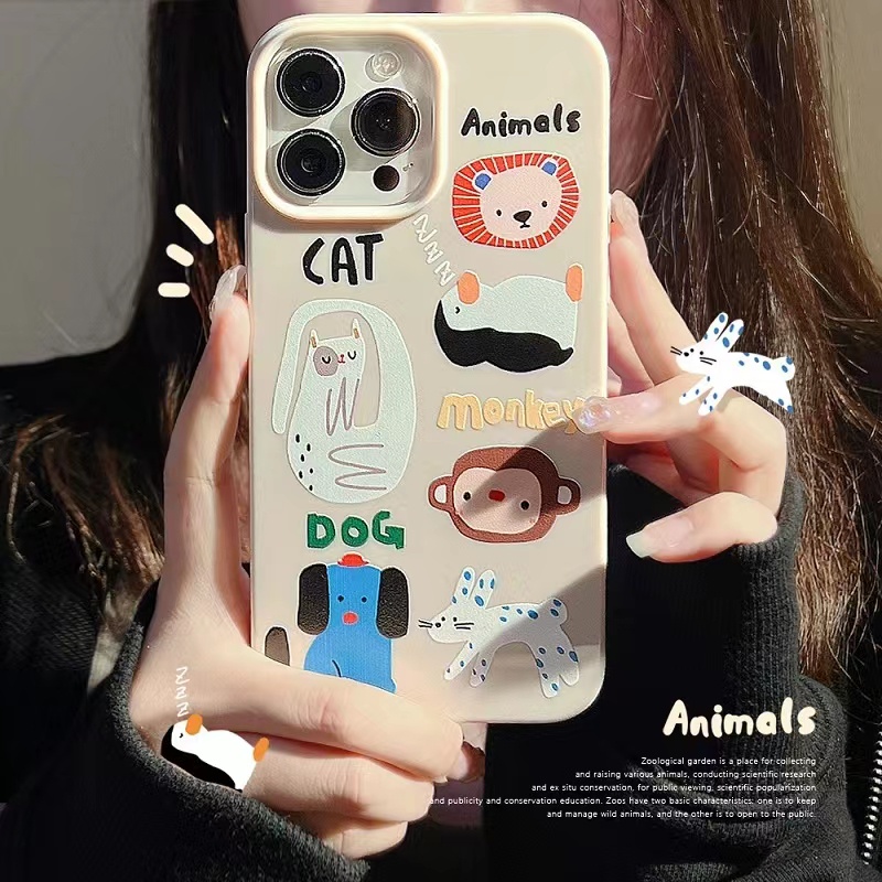 IPHONE Ins Pola Lukisan Abstrak Cocok Untuk Iphone14 14pro 14plus 13 13mini 13pro 13prm iPhone12 7Plus 8Plus Xr XS 13 12mini Pro Max Empat Sudut Casing Ponsel Tahan Guncangan