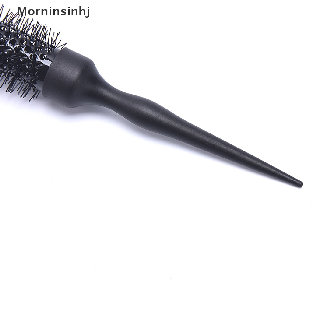 Mornin Sikat Rambut Roll Bulat Keriting Hitam Nylon Sisir Profesional Salon Barber Hairbrush id