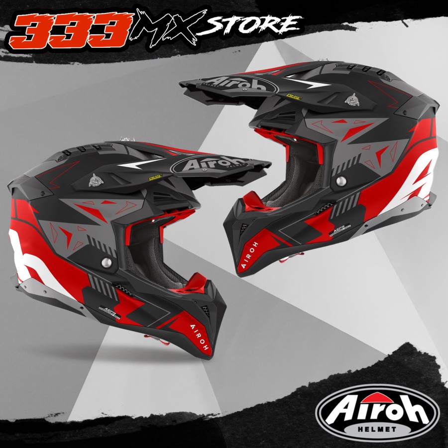AIROH AVIATOR 3 2023 SPIN HELM CROSS AIROH AVIATOR 3 SPIN RED 2023