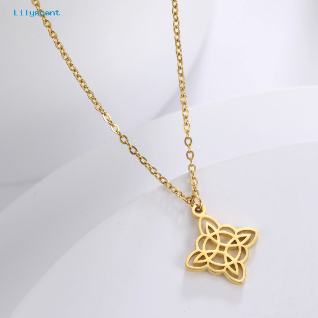 [LS] Liontin Kalung Vintage Temperamen Geometris Electroplating Adjustable Wanita Wanita Square Motif Lingkaran Konsentrik Hadiah Perhiasan Untuk Pacaran