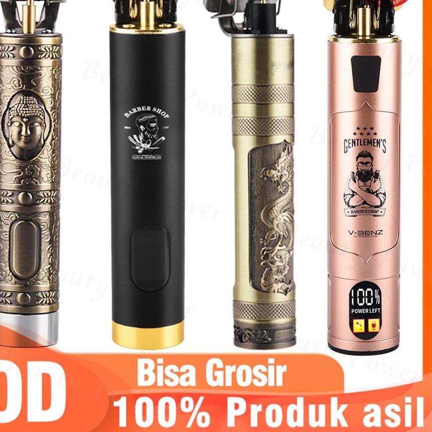 ❈ T9 Mesin Cukur Rambut Pria, Pemangkas Bulu Profesional 0Mm Dapat Diisi Ulang USB, Alat Ukir Jenggo