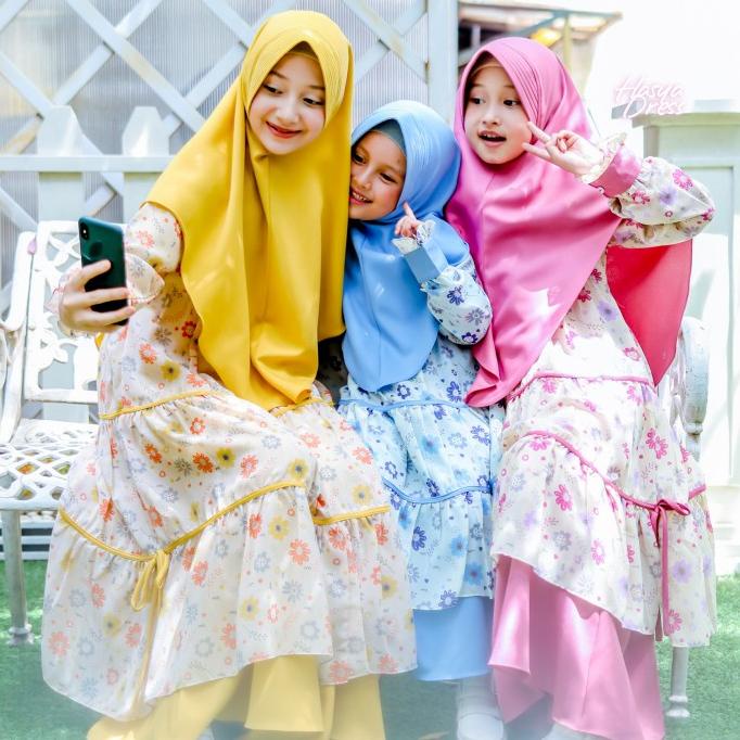 BASELA Hasya Dress gamis anak premium bisa COD