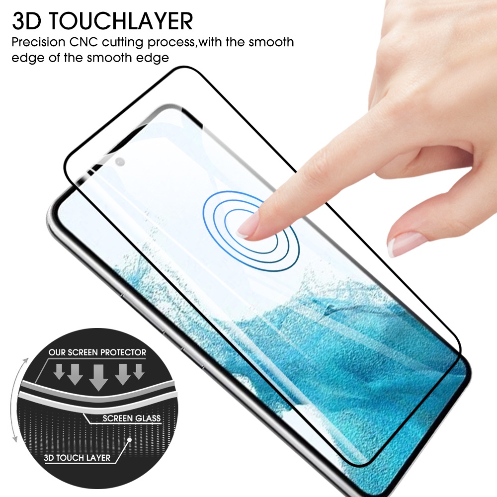 Samsung Galaxy S23 Series Silkscreen Flat Toughened Film Dapat Membuka Kunci Sidik Jari/Samsung S23 Plus Fingerprint Unlock Phone Mask/Pelindung Layar/Aksesoris Smartphone