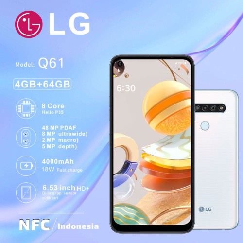 LG Q61-NFC-6.53 inch original- 48MP+8MP+5MP+2MP-type-c 4GB/64GB hp murah Garansi
