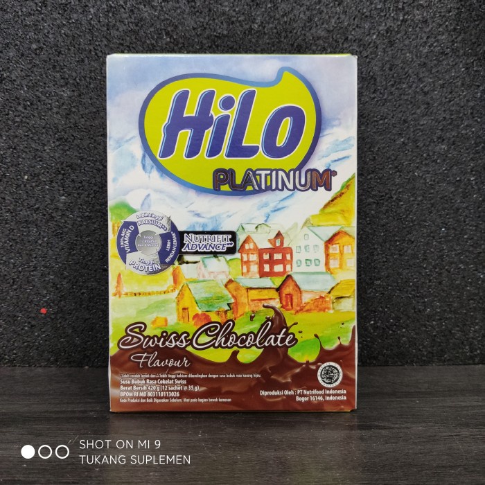

[ COD ] HiLo Platinum Swiss Chocolate 420 Gram 12 Sachet @35gram Susu Protein