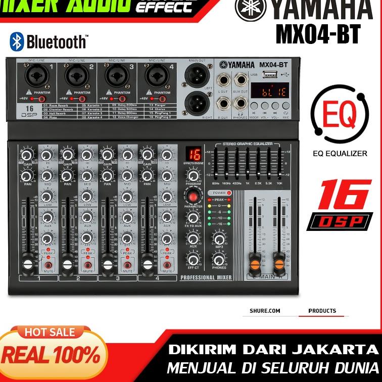 Harga Murah ★★★ [Asli] YAMAHA MX04BT mixer profesional 4-channel built-in EQ 16DSP Bluetooth/USB/PC/