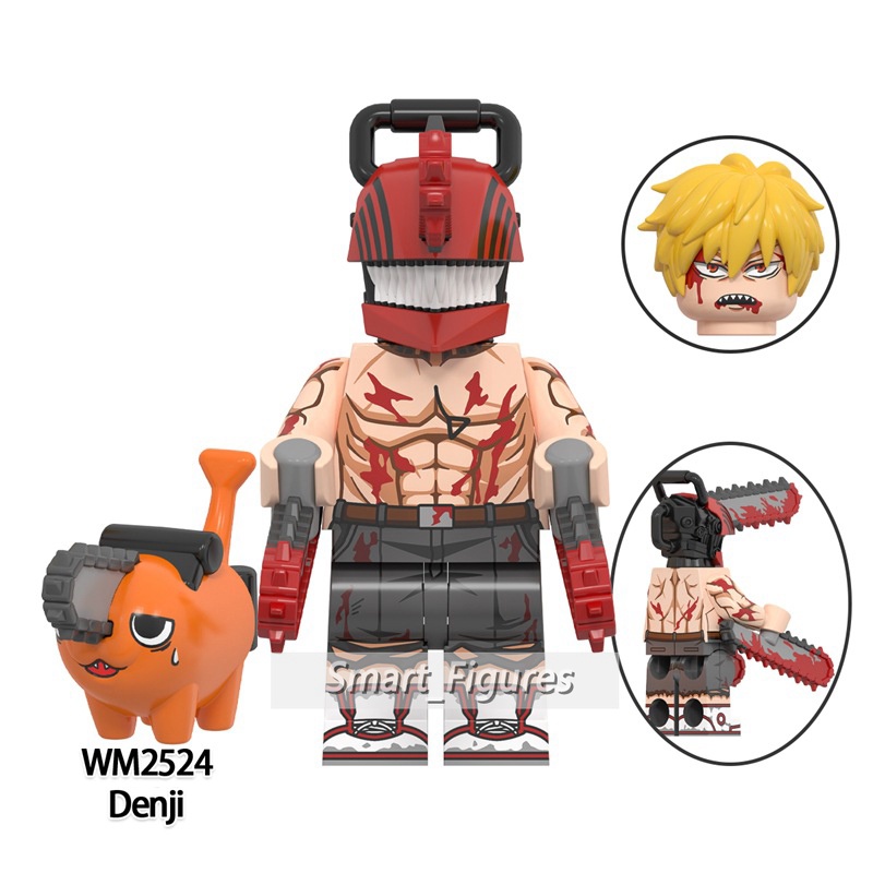 Chainsaw Man Minifigures Denji Pochita Makima Mainan Rakitan Anak Hadiah Angka Mini WM2523 WM2524