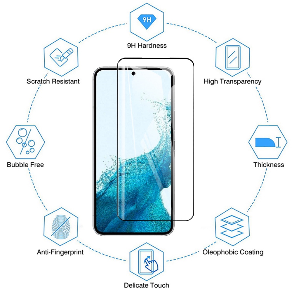 [Harga Grosir] Film Pelindung Tempered Glass Anti Gores Bening Full Cover Anti Pecah Film Pelindung Layar Tahan Ledak HD Untuk Samsung Galaxy S23 Plus