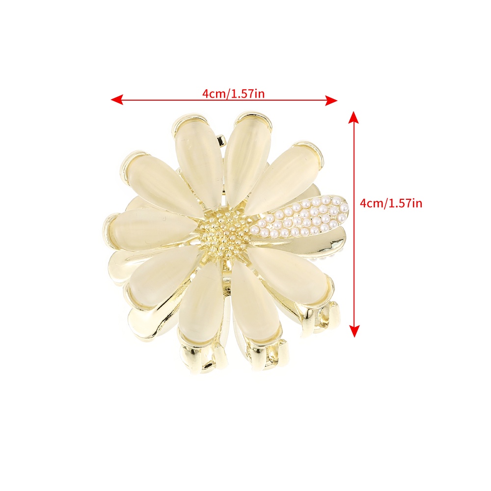 Korea Mutiara Berlian Imitasi Rambut Klip Fashion Bunga Jepit Rambut Alloy Hair Claw Aksesoris Rambut Wanita