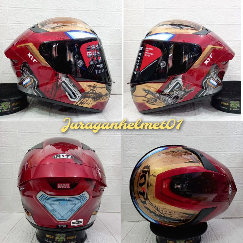 HELM KYT TT COURSE NEW MOTIF MARVEL IRONMAN LIMITED EDITION