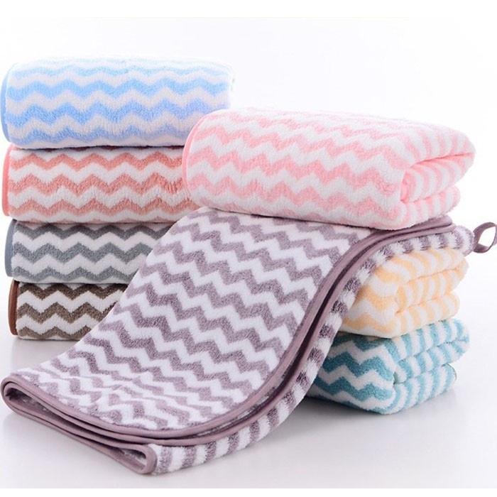 Handuk Mandi Motif ZigZag Ukuran 50x100cm Bahan Microfiber