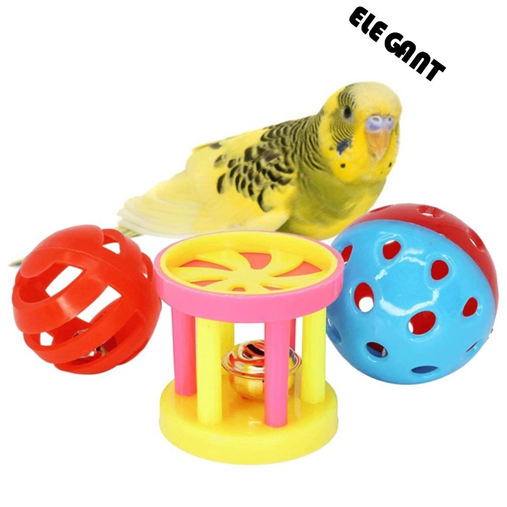 [Elegan] Mainan Kaki Burung Kreatif Warna-Warni Berongga Dengan Bell Suara Tahan Gigitan Nuri Mengunyah Mainan