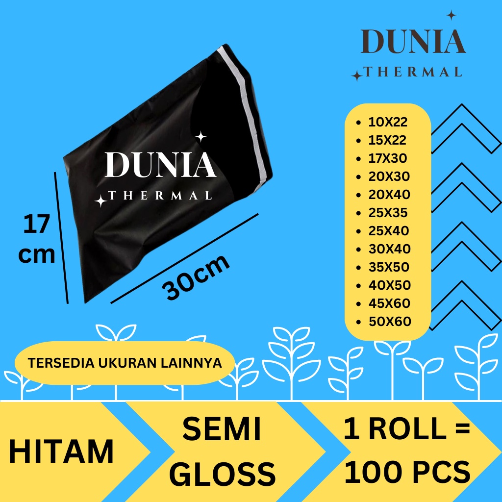 

POLYMAILER 17x30 PLASTIK PACKING POLYMAILER HITAM ISI 100 PCS