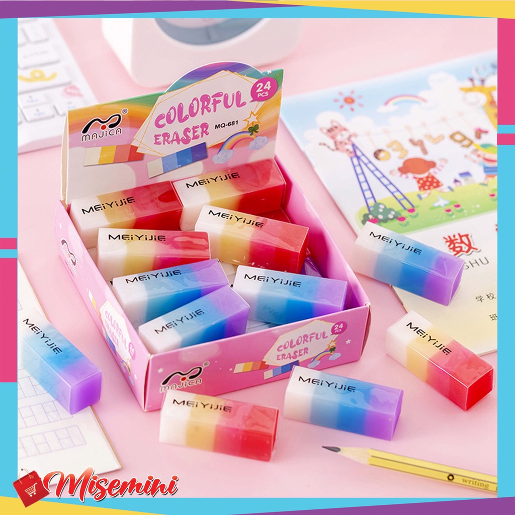 

Penghapus Pensil Motif Warna Warni Colorful Eraser 930