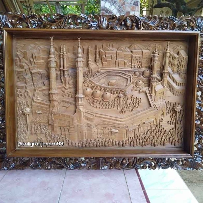 Relief 3D Makkah, Masjidil Harom Ukiran Jati Jepara