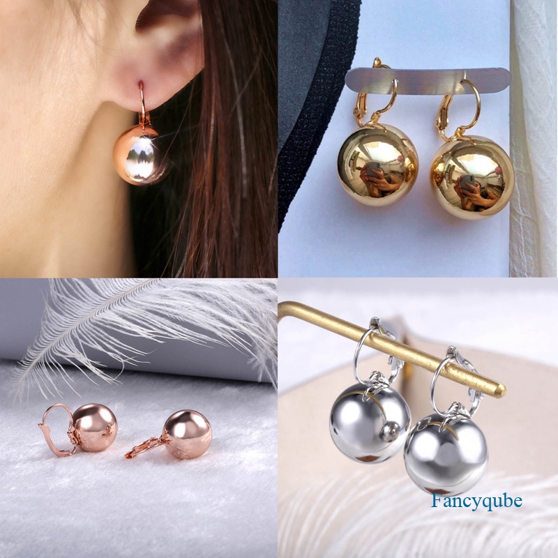 Anting Drop Menjuntai Bentuk Bola Halus Untuk Wanita Kreatif Putih/Golden/Rosegold Pandent Earring Charming Female Ear2023New Hot