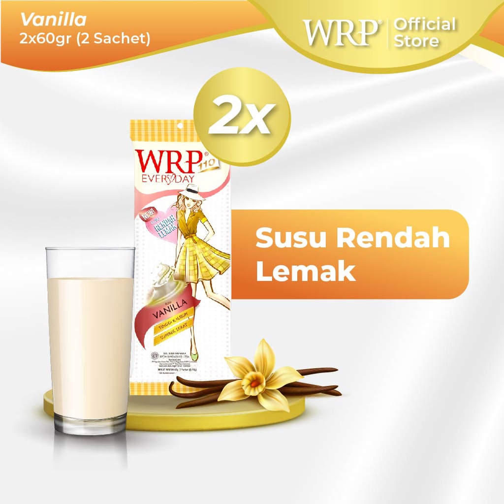 WRP Low Fat Milk Vanilla 60g (Bundle 2) - Susu Rendah Lemak