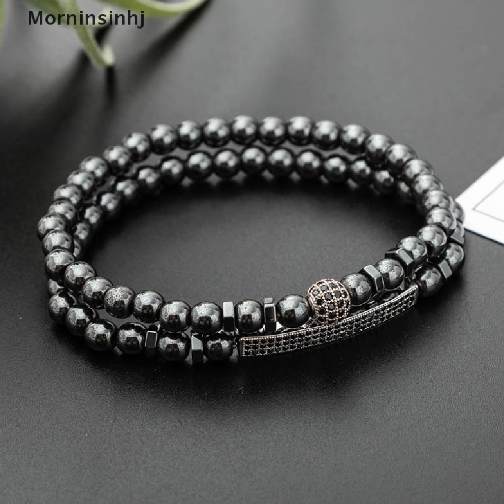 Mornin Gelang Manik Batu Hematite Magnetik Perawatan Kesehatan Magnet Pria Perhiasan Hadiah id