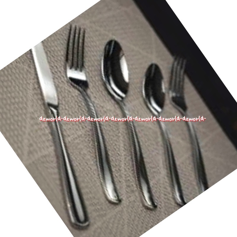 Mikasa 20pcs Alat Makan Sendok Garpu Pisau Makan Bahan Stainless Steel Kuat Tidak Bisa Bengkok Waylon Alat Peralatan Makan Silver Mikkasa Mikassa sendok 1set Rockfordt