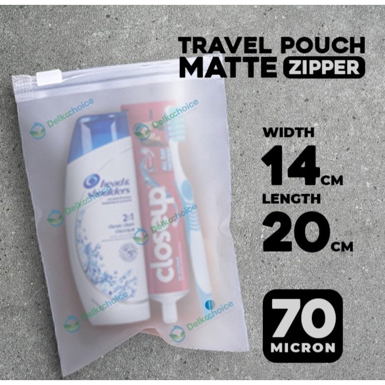 Travel Pouch 14x20 Potrait Pouch Organizer Serbaguna Zipper Matte