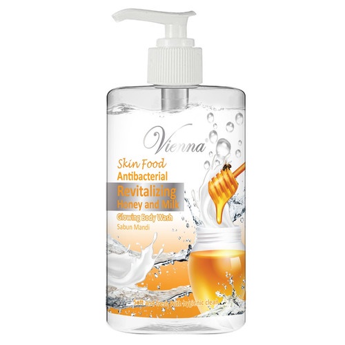 VIENNA SKIN FOOD GLOWING BODY WASH 270ML BPOM - SABUN MANDI GLOWING - HONEY