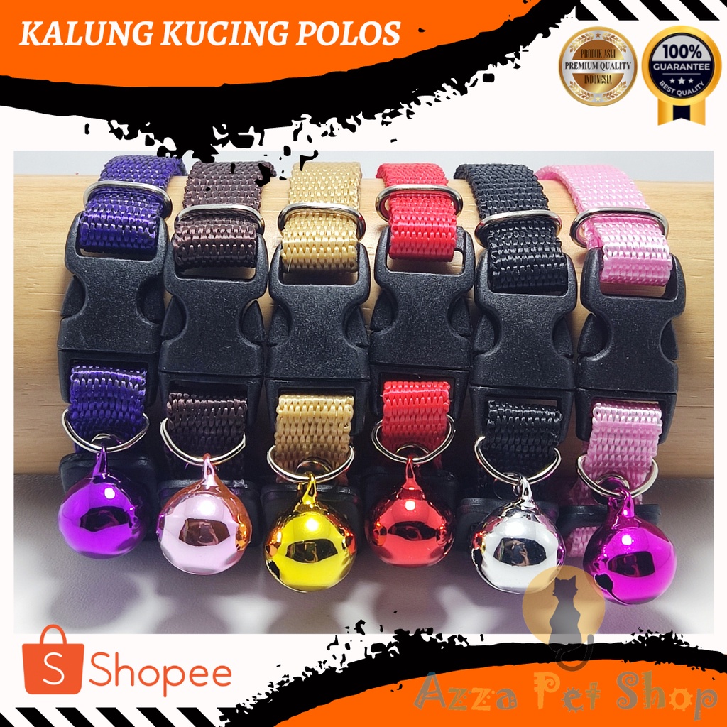 kalung kucing polos murah lonceng warna 12mm / kalung kucing murah