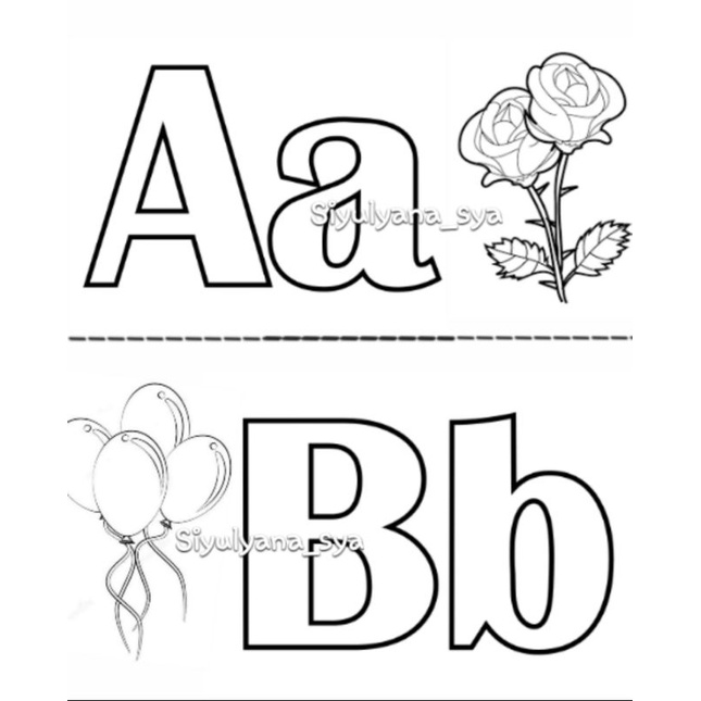 

Kertas mewarnai ALPHABET ABC HVS A4 Sketsa gambar mewarnai