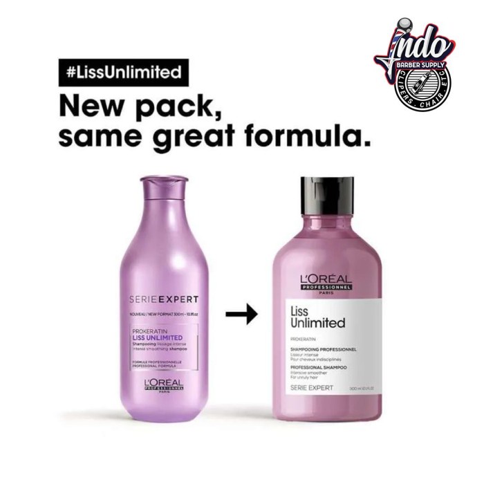 ✿ BISA COD✿ Loreal Serie Expert Prokeratin Liss Unlimited Shampoo 300 ml Pelembut