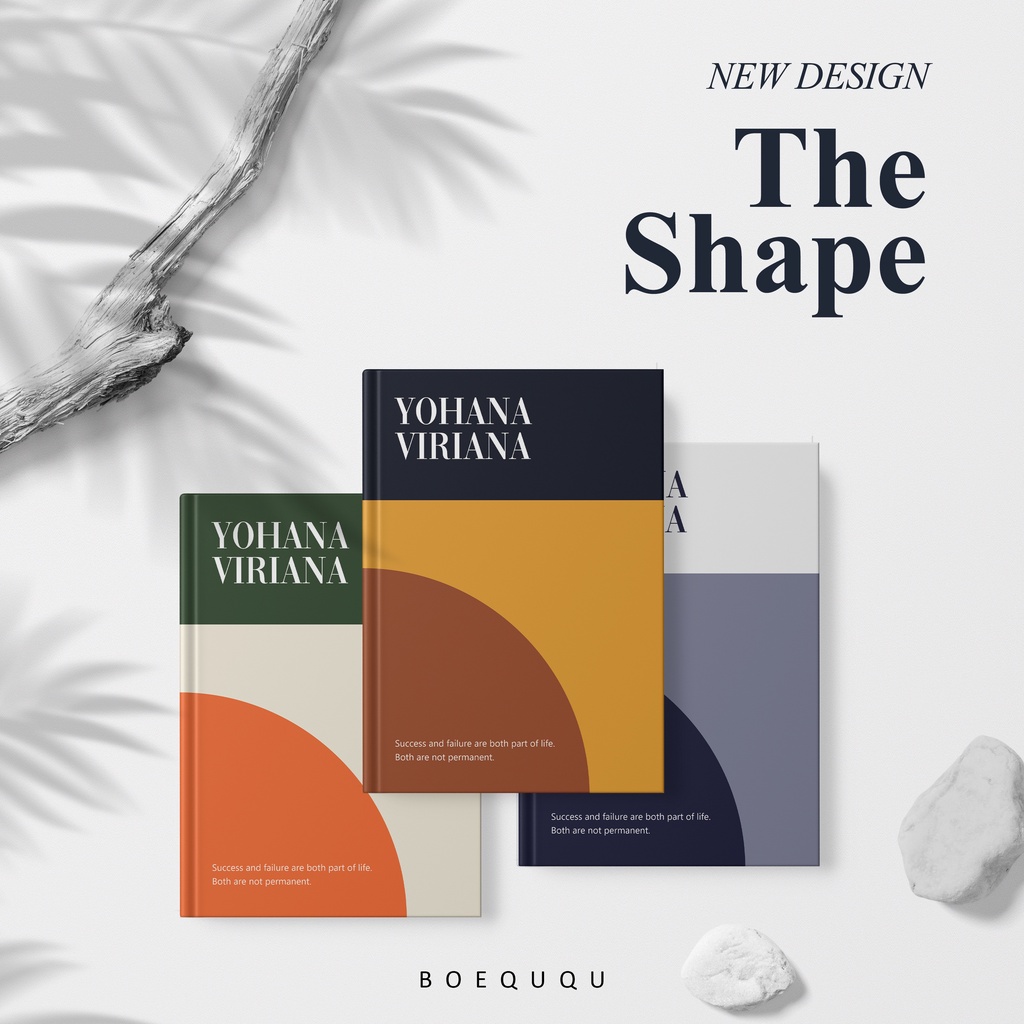 

[THE SHAPE] - Boeququ Notebook Custom Nama Quotes / Notebook Hardcover A5 A6 Laminasi Doff Isi 70Lbr