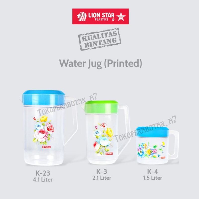 Eskan plastik Lion Star 4.1liter/teko air jumbo/water lion star k-23/tempat minum/ceret plastik