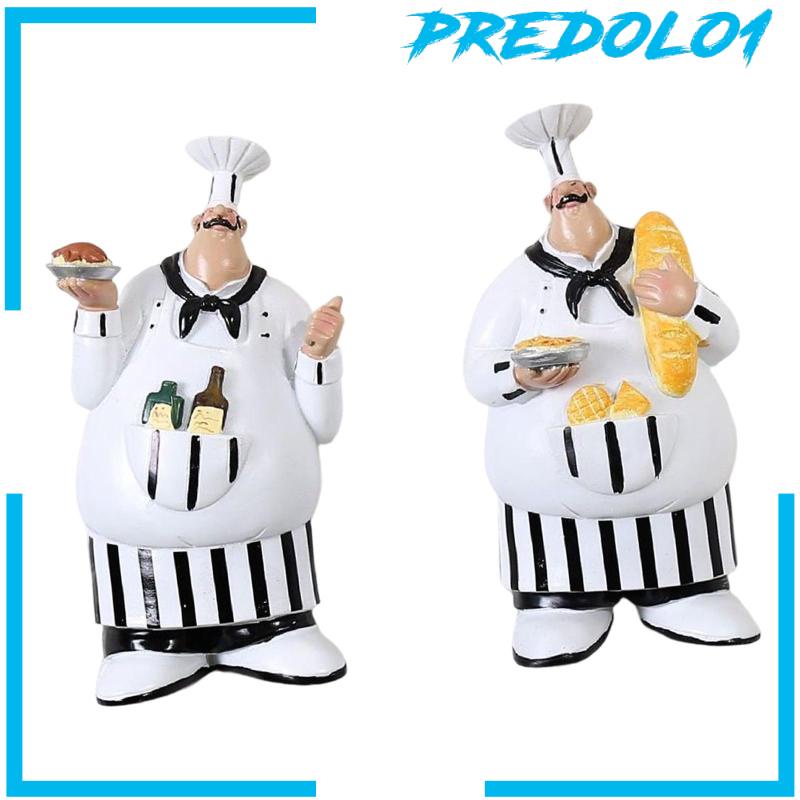 [Predolo1] 2pcs Patung Koki Italia Yang Dipasang Di Dinding Patung Plakat Rustic Untuk Dekorasi